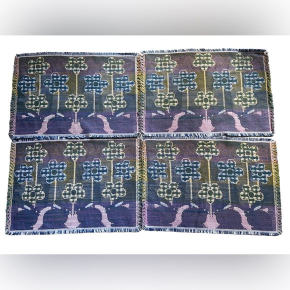 Park B. Smith Placemats Set Of 4 Baby Bunnies Easter Spring Fringe Cotton New - Picture 2 of 5